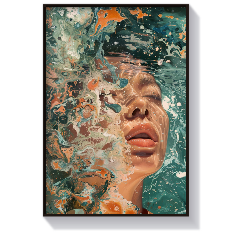 decorative-girl-face-soft-rain (1) تابلو دکوراتیو دخترانه باران آرام