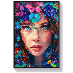 تابلو چهره دخترانه نگاه خیره