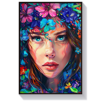 تابلو چهره دخترانه نگاه خیره