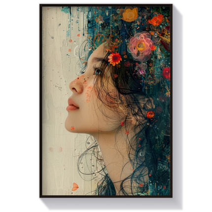 تابلو پرتره دخترانه دختر شرقی