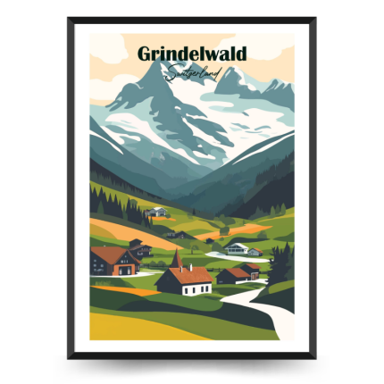 تابلو و پوستر گرافیکی شهر Grindelwald