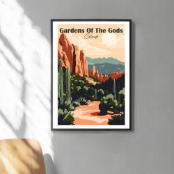 تابلو و پوستر گرافیکی منظره پارک طبیعی Garden of the Gods