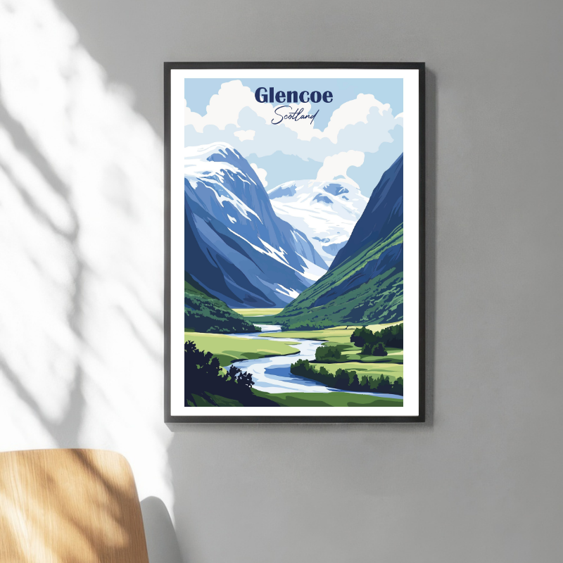 تابلو و پوستر گرافیکی منطقه Glencoe اسکاتلند